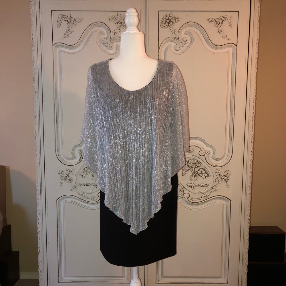 Silver and black dress ~ size 16W